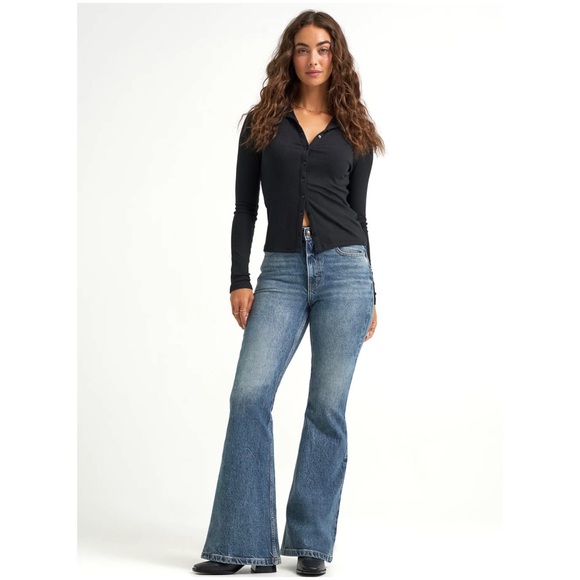 No Excuses Vintage 80s Women’s Sz 30 High Rise Flare Jeans Cotton Denim - Picture 1 of 16